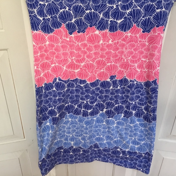 Talbots Blue and Pink Seashell Print Cotton Mini Dress - Picture 15 of 16